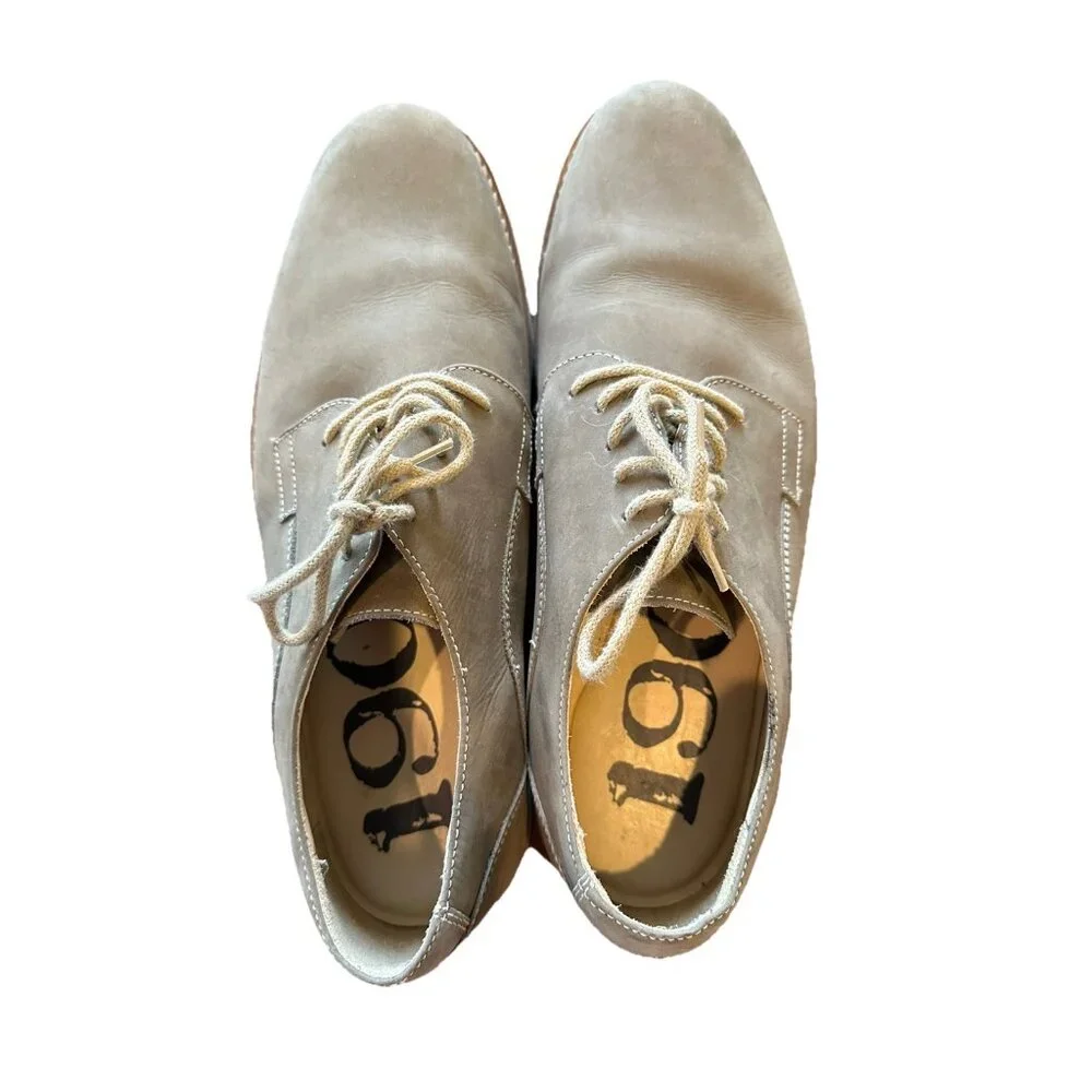 1901 Oxford Casual Shoes M12511 Grey Tan Leather 11.5 Business Made in Brazil